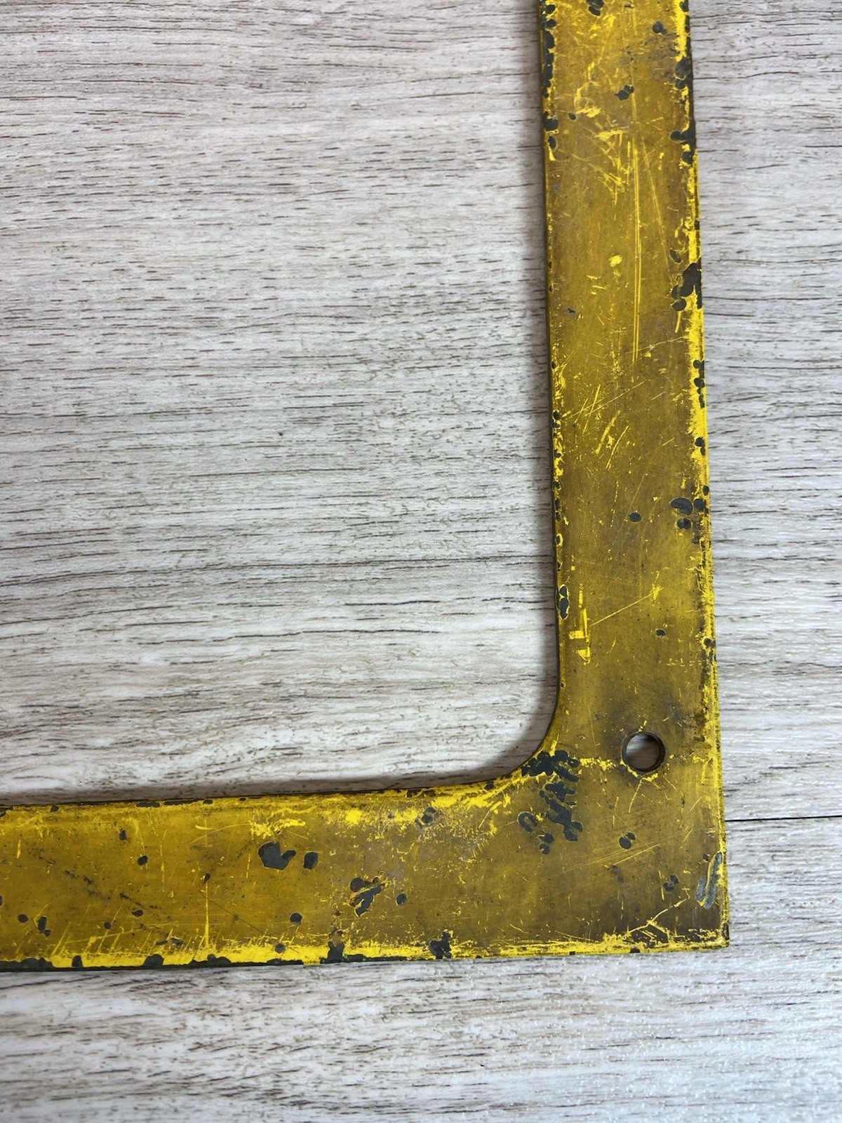 Vintage Industrial Yellow Metal Machine Frame Gas Station Pump Bezel Decor 11×7