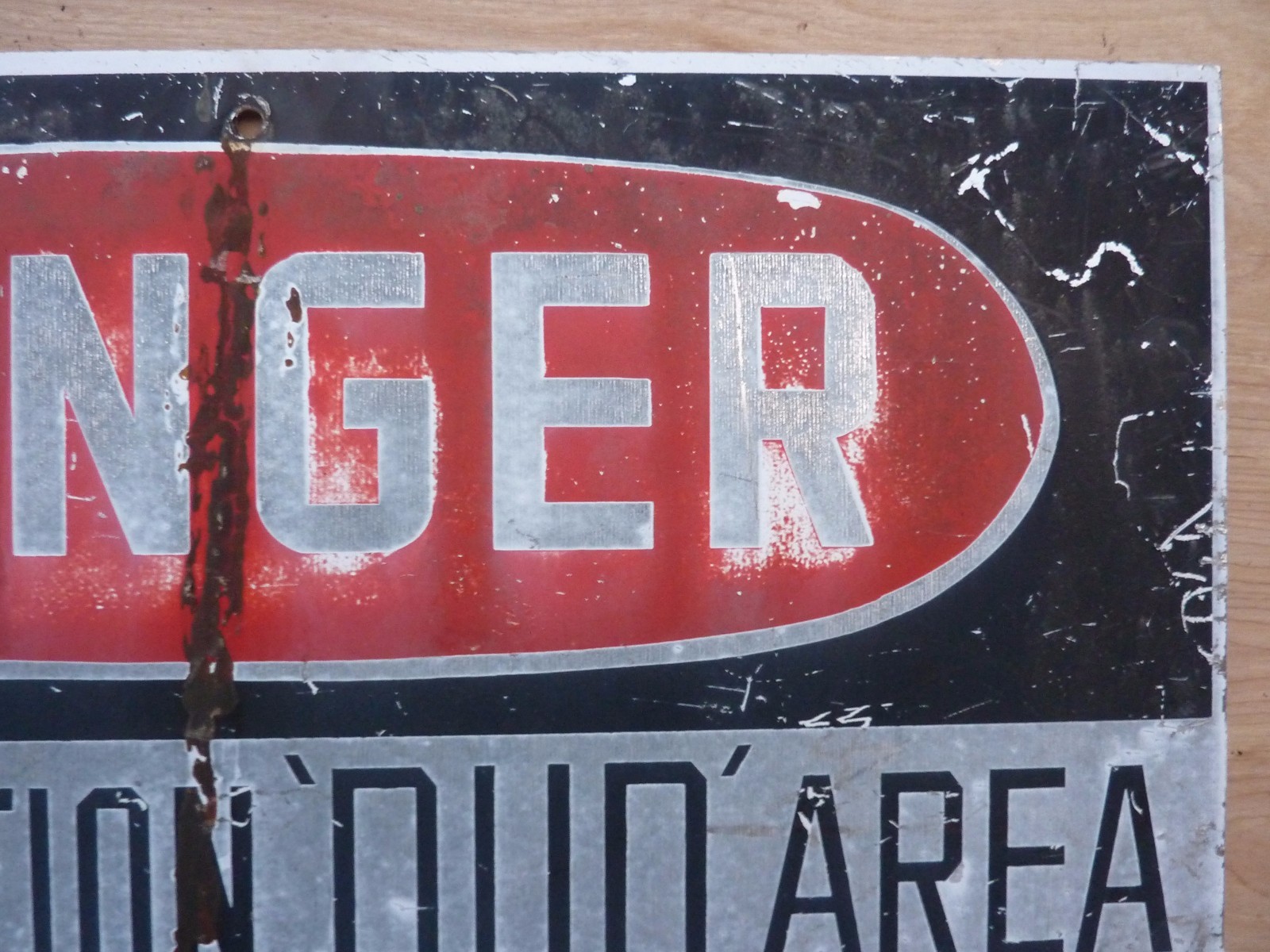 DANGER AMMUNITION ‘DUD’ Area Old Retired Sign metal military explosives safety