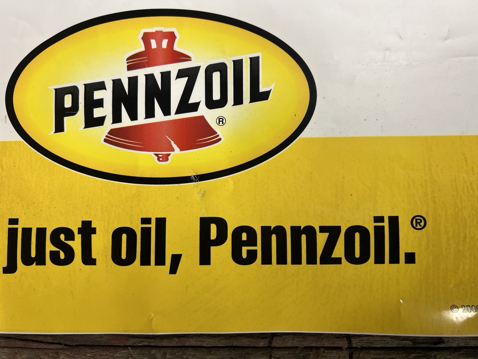 Vintage Pennzoil “We Are Open” Oil Changes Service Station Advertising Banner
