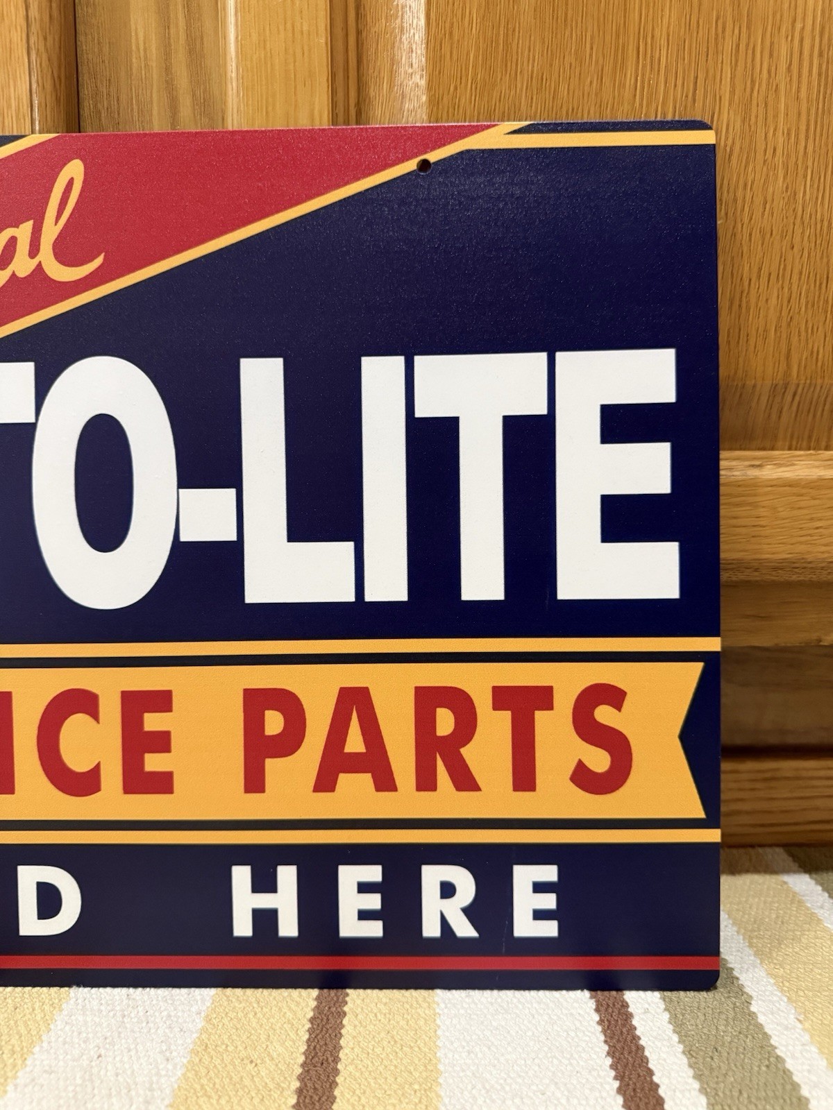Auto-Lite Service Parts Sold Here Sign Double Sided Vintage Style Wall Decor