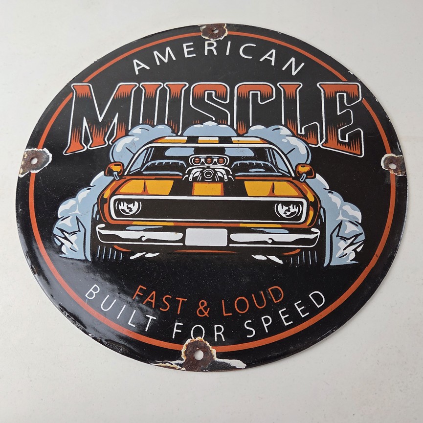 Vintage American Muscle Sign – Old Automobile Car Service Station Gas Sign