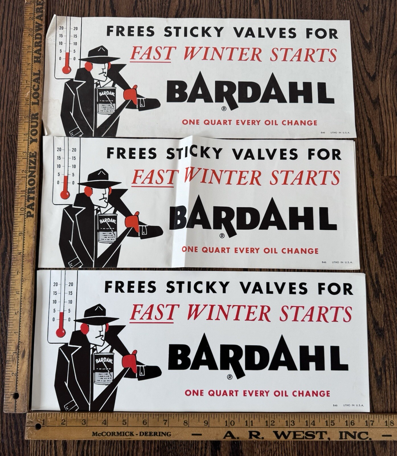 Vintage Bardahl Advertising Fast Winter Starts – 5 Copies No Reprints