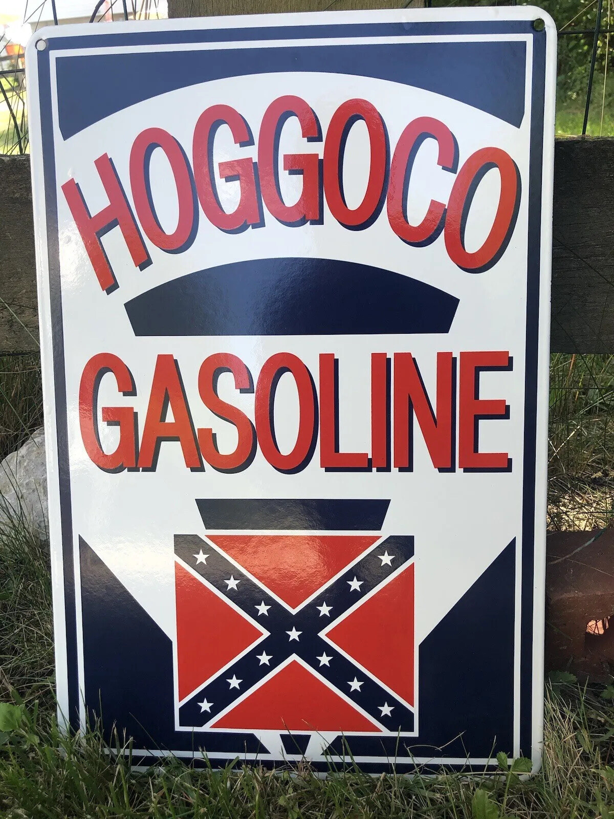 Dukes Of Hazzard Hoggoco Porcelain Gas Pump Plate Sign 12”x18” Daisy General Lee
