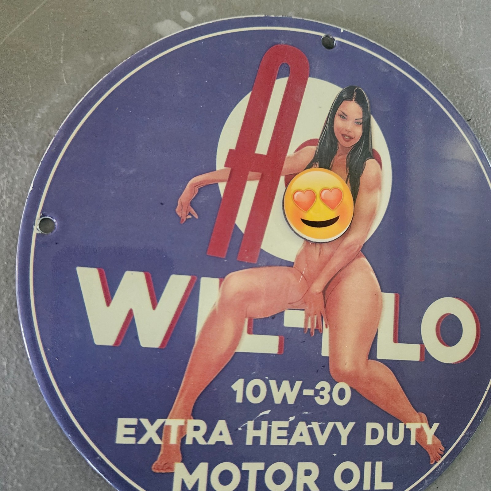 VINTAGE PORCELAIN GAS & OIL STATION PUMP PLATE GARAGE MAN CAVE SIGN