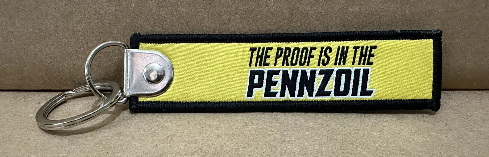 Pennzoil Keychain Car Truck Oil Lube Gas Garage Decor Sign Bell