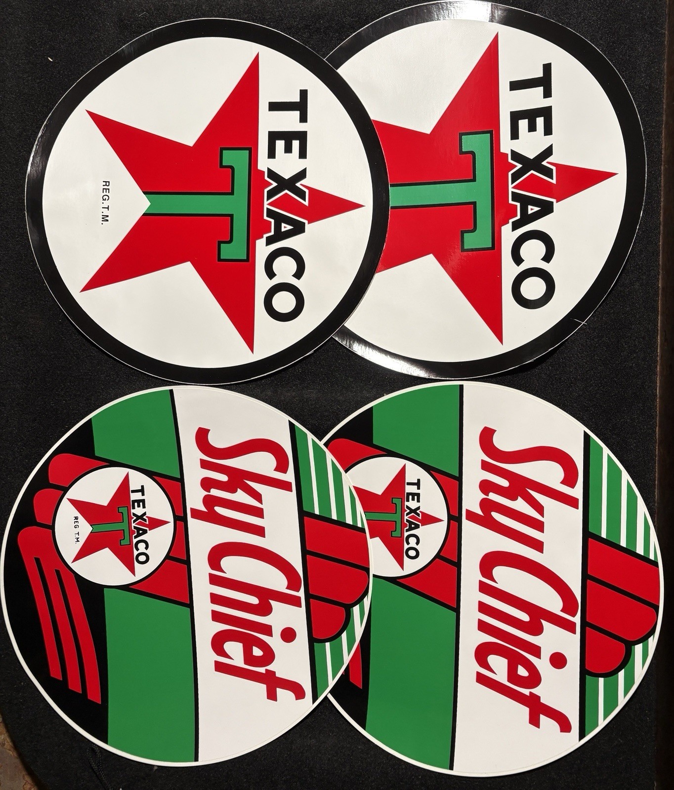 Set Of 4 Texaco Sky Chief Gas Pump Stickers