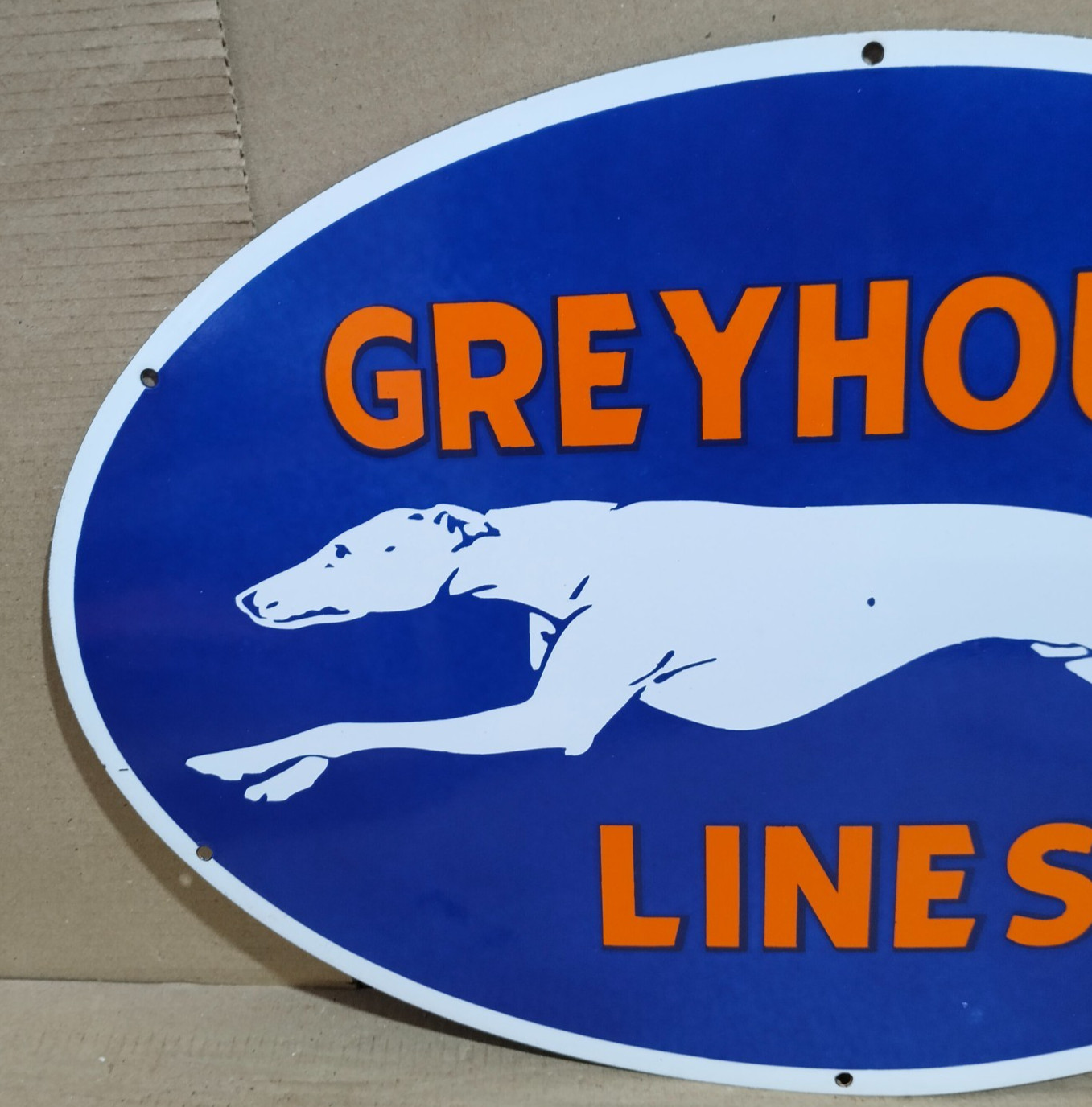 Greyhound Lines Porcelain Enamel Sign 24 x 16 Inches 1 Sides