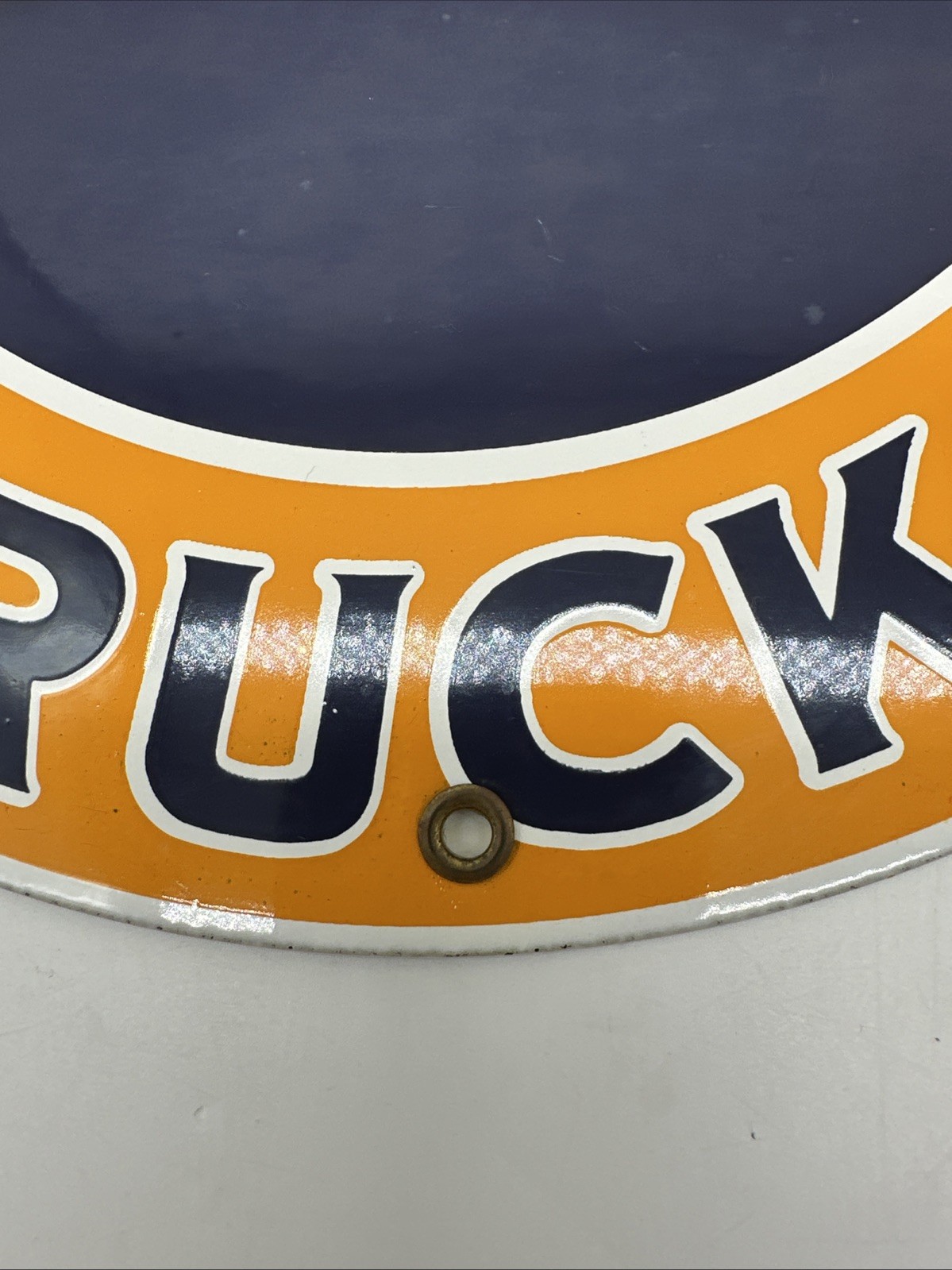 GMC Trucks General Motors Porcelain Sign Single Sided Excellent Cond. No Chips