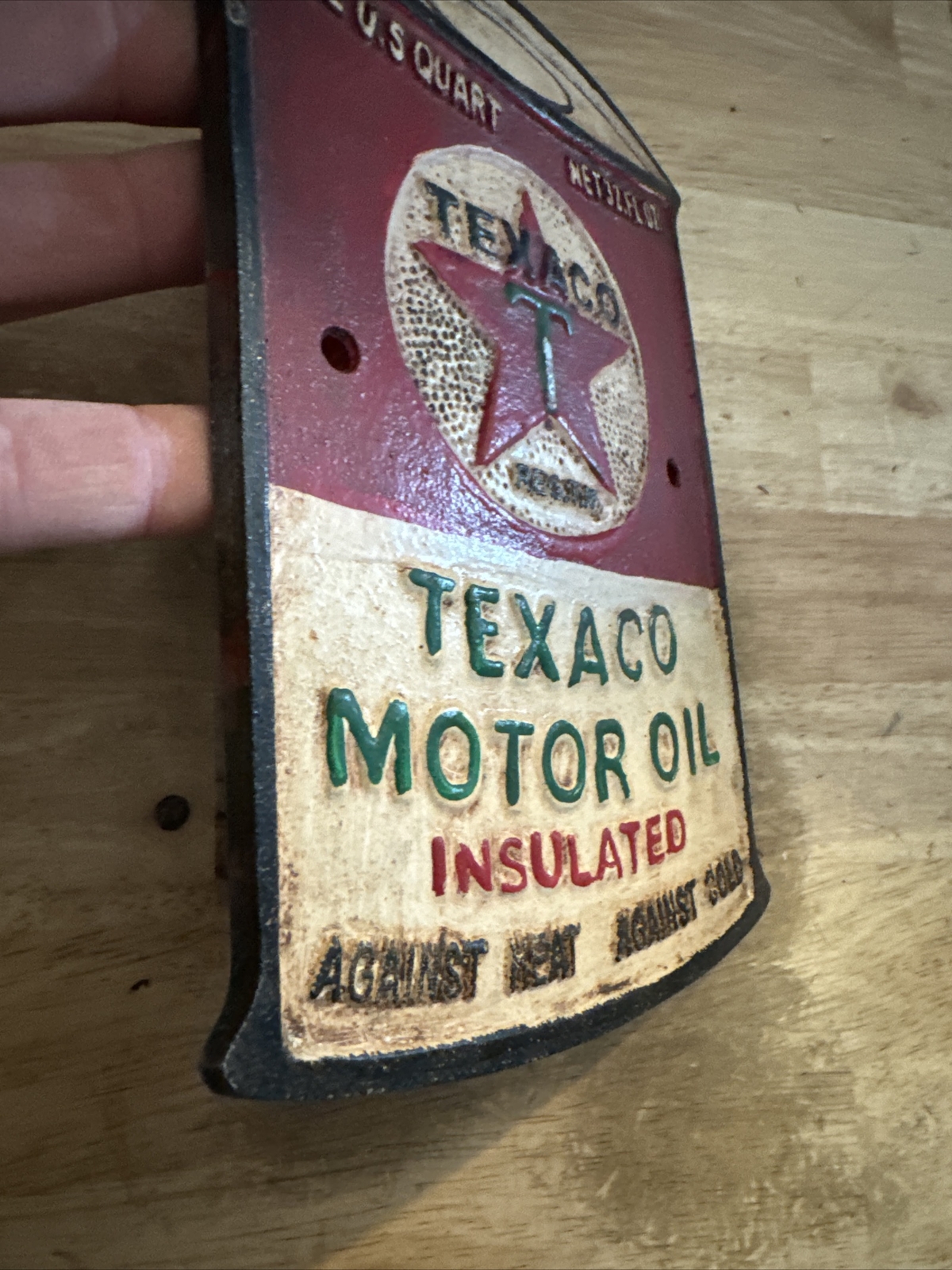 Texaco Oil Sign Plaque Coal Collector Man Cave Gas Advertisement 1/4 inch METAL