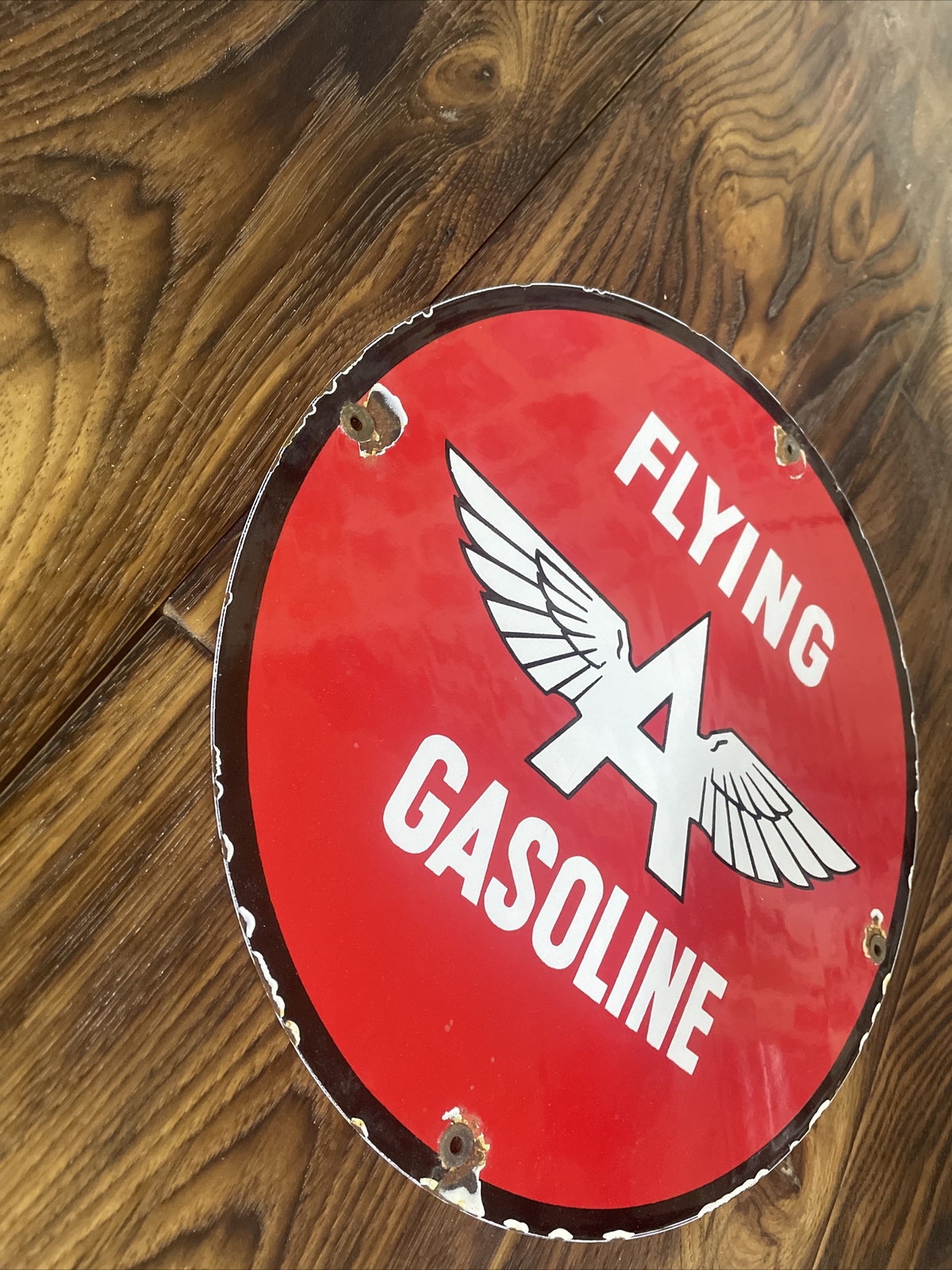 VINTAGE FLYING A TYDOL ETHYL GASOLINE PORCELAIN OIL GAS STATION PUMP PLATE SIGN