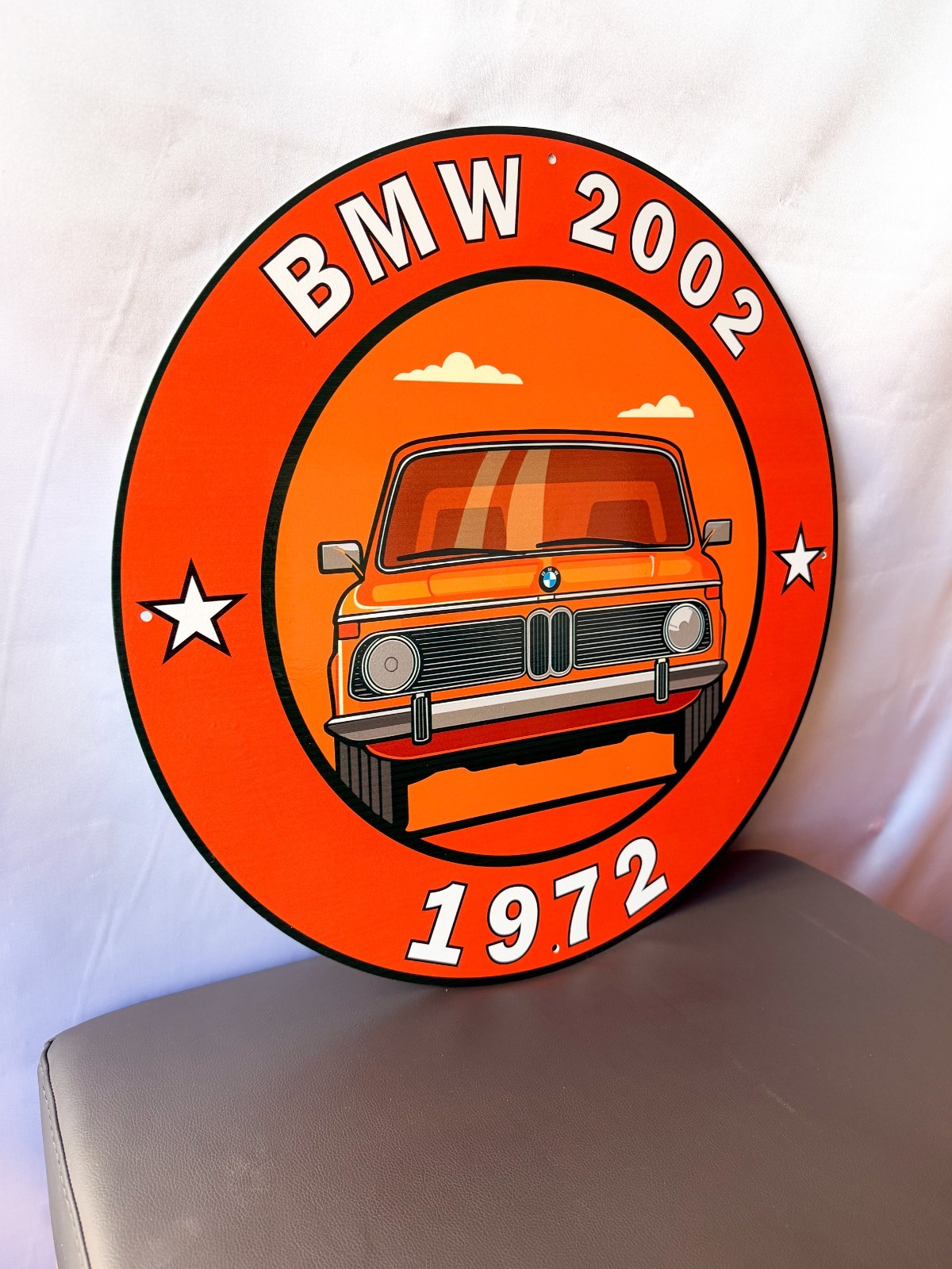1972 BMW 2002 Bavarian Classic Reborn Heavy Metal Sign XL – 19.7″ (50cm)