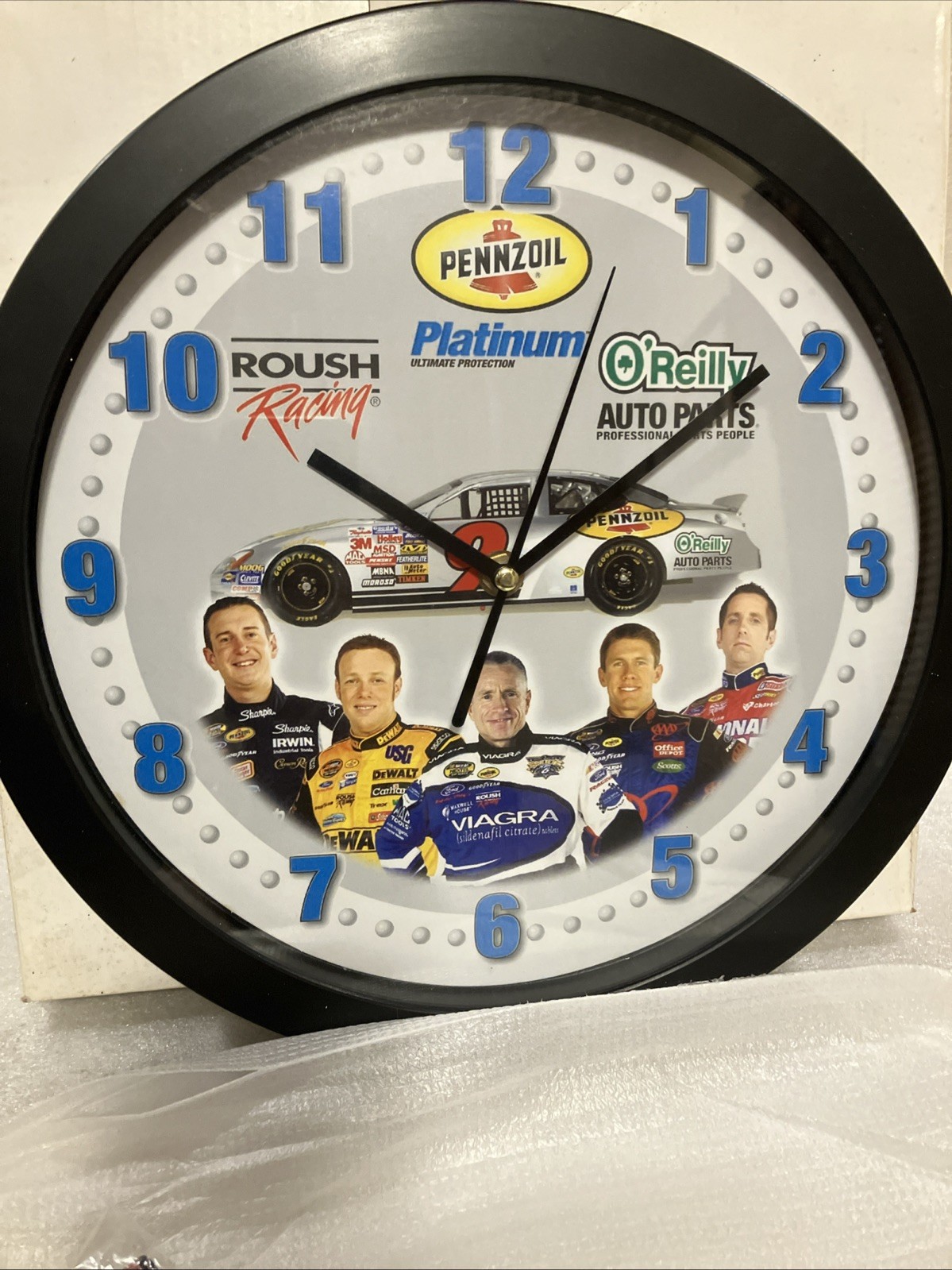 Vintage NASCAR Pennzoil Roush Racing Oreilly Auto Parts Clock New