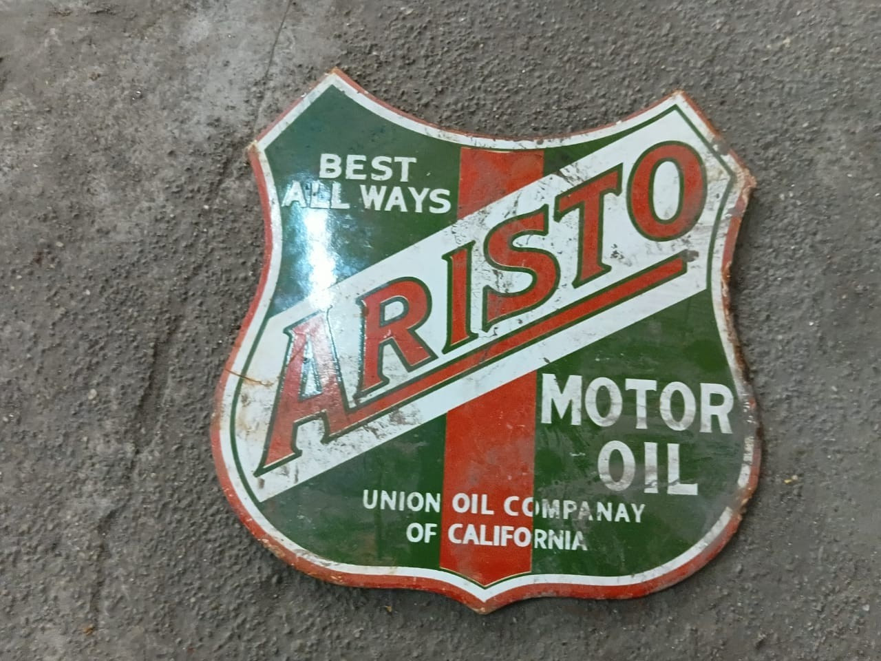 PORCELIAN ARISTO ENAMEL SIGN SIZE 8X8 INCHES