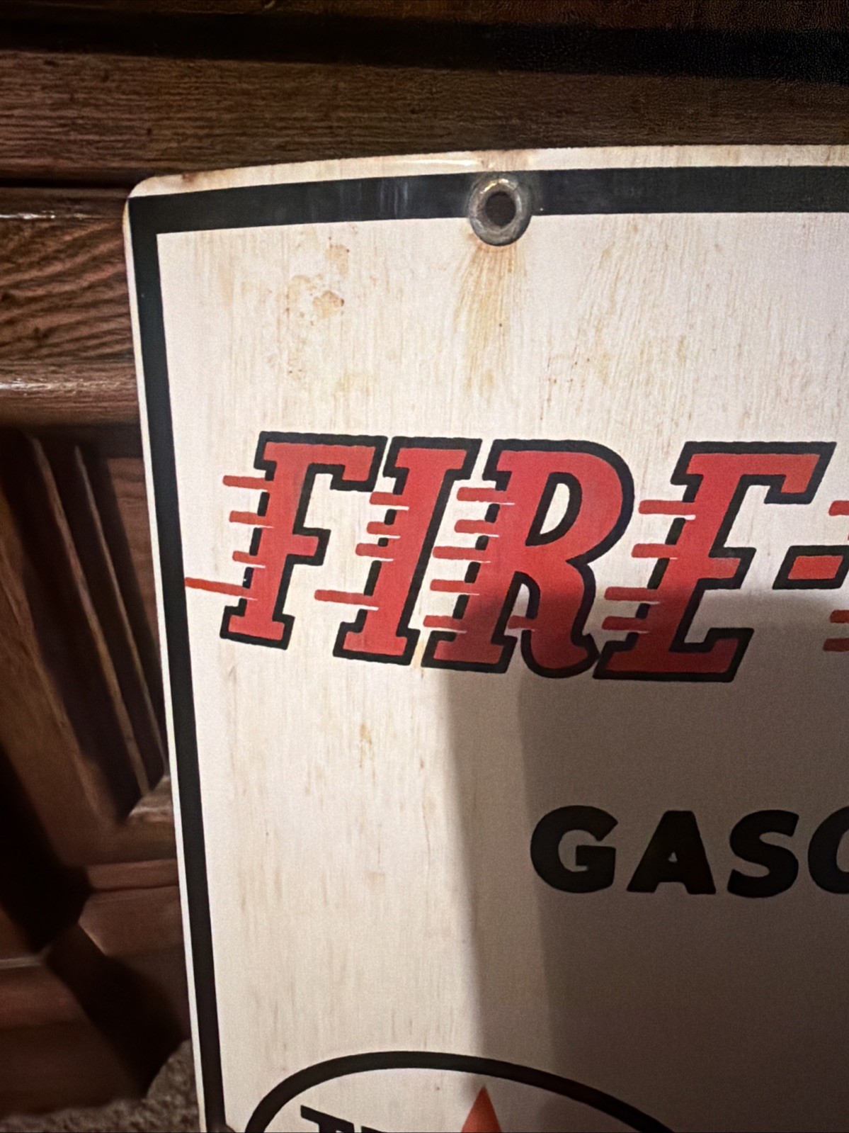 Curved 1940 Fire Chief Texaco Pump Plate Porcelain Gas Oil Sign