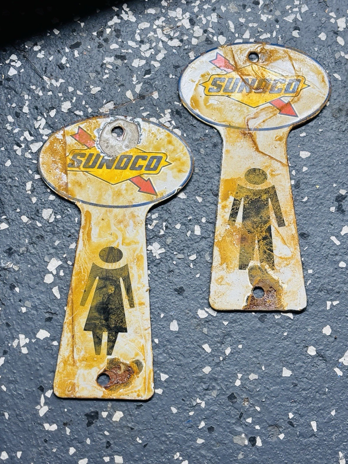 Sunoco Restroom Porcelain Advertising Signs Set