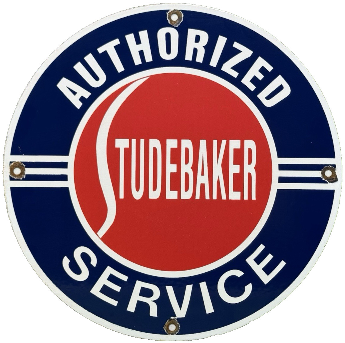 VINTAGE STUDEBAKER PORCELAIN SERVICE SIGN GAS STATION PUMP MOTOR OIL DEALERSHIP