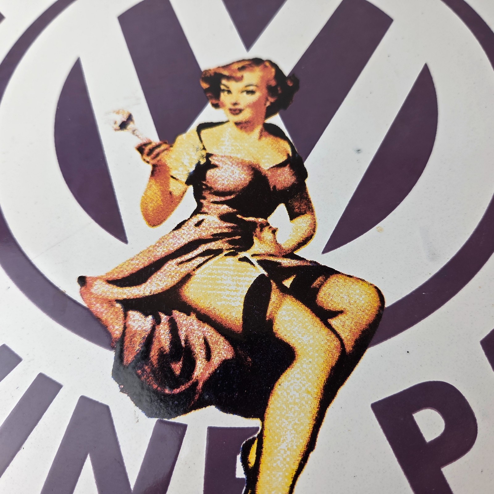 Vintage Volkswagen Sign – Porcelain Dealership Sales VW Automobile Gas Pump Sign