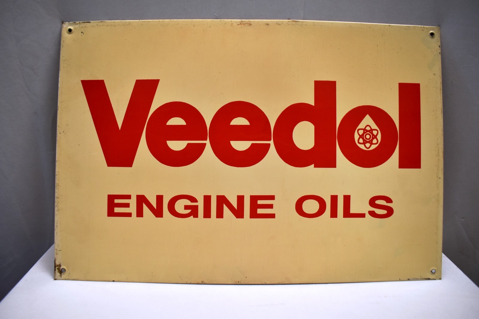 Indian Veedol Engine Oil Vintage Tin Sign 1960s Garage Wall Petroliana 15×10″ R2
