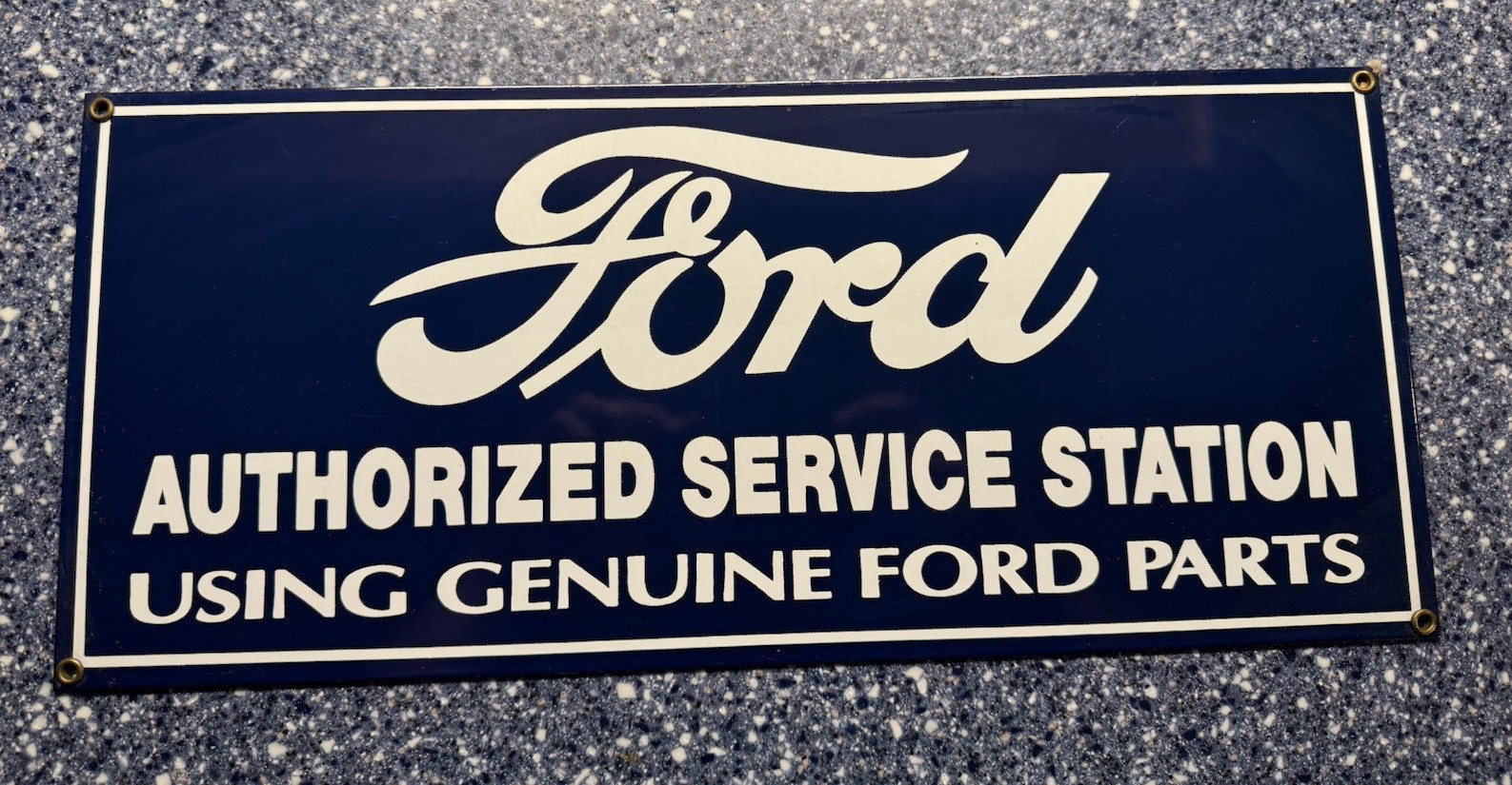 Vintage Ford Authorized Service Station Porcelain Enameled Metal Sign
