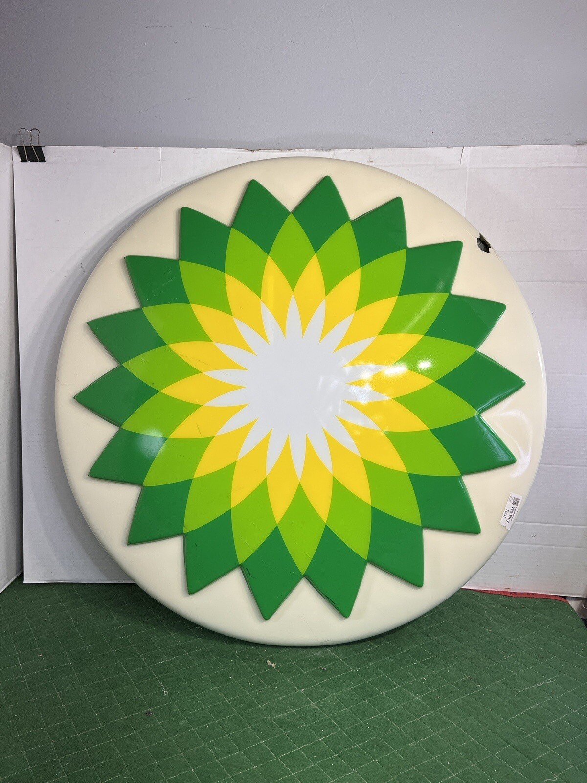 Official BP British Petroleum Gas Sign Store Front Signage 36” Cracked Huge