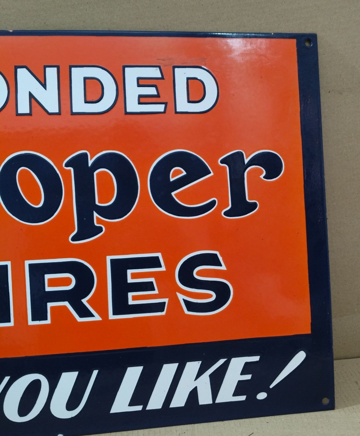 Cooper Tires Porcelain Enamel Sign 36 x 18 Inches 1 Sided