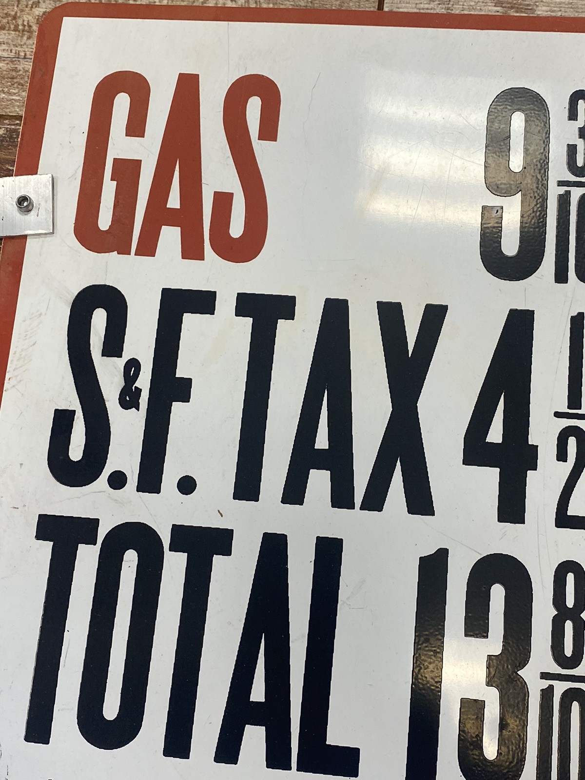 Vintage Painted Metal Gas Pump Pricer Sign Bob Lee 2 Sided