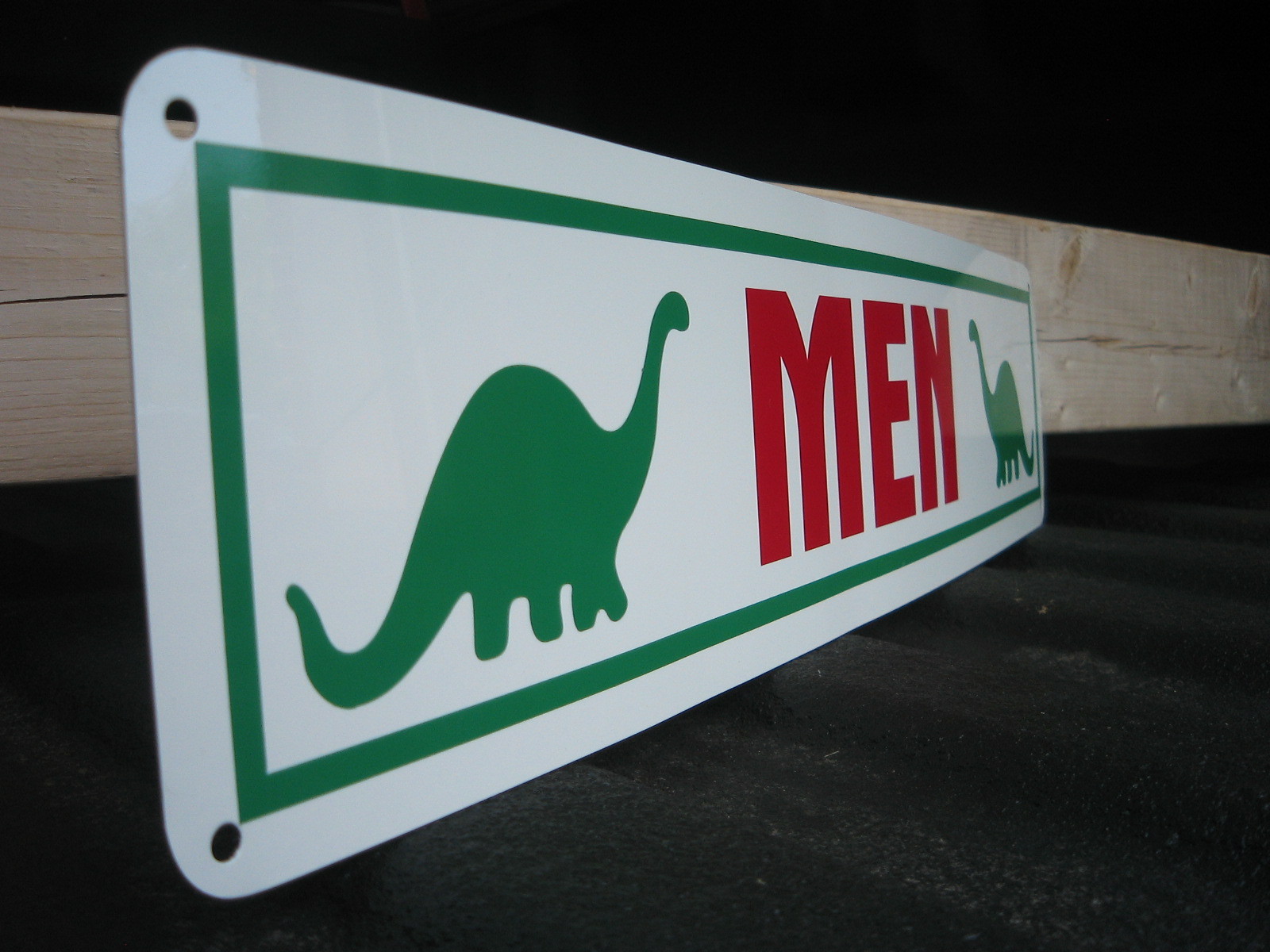 Sinclair Men Rest Room Sign Gas Service Station DINO pump sign Collectible 10day
