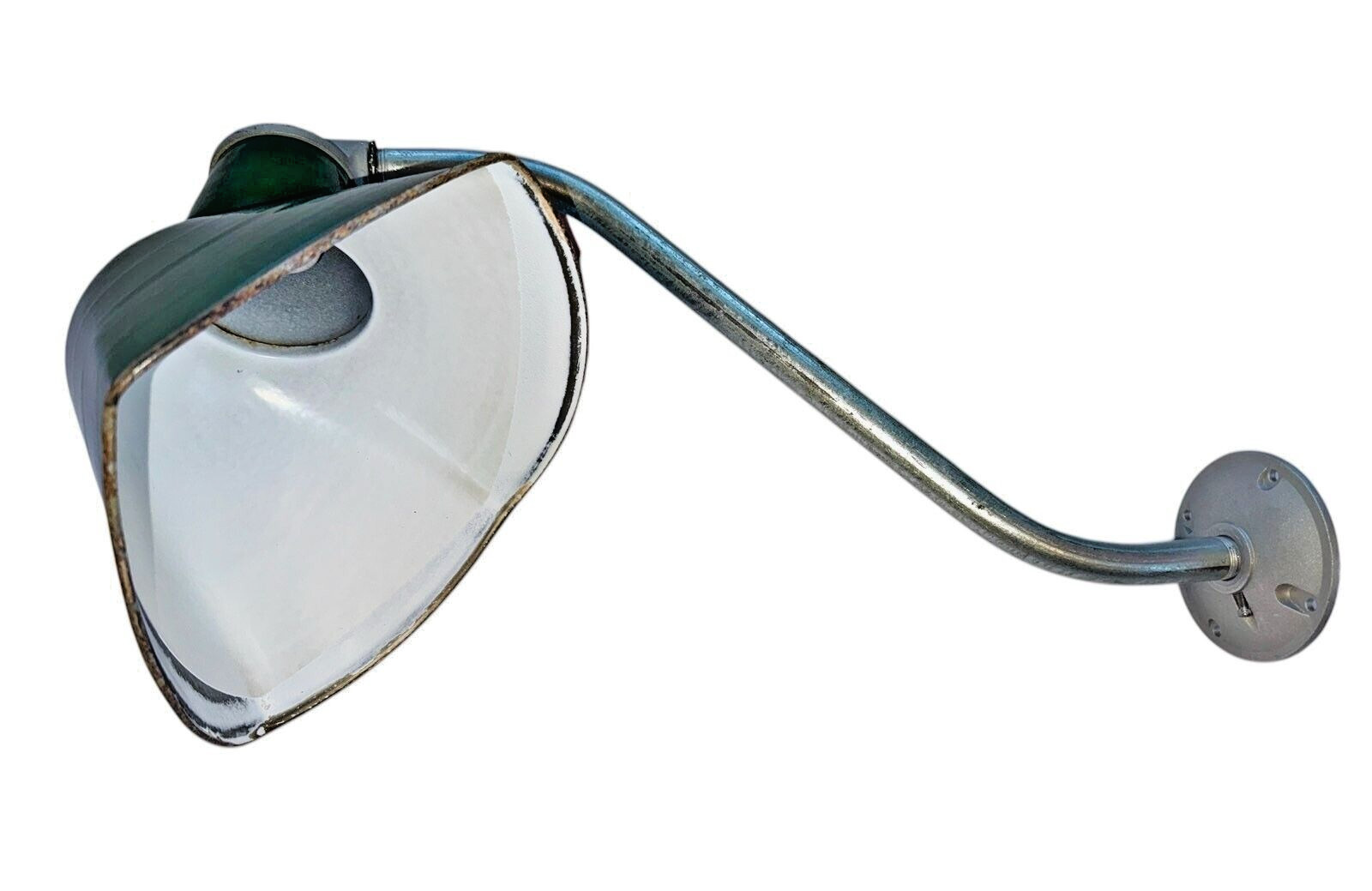 PAIR 1940s 9×11 Silva-King Green Porcelain Pole Sign Light Gas Station Vintage
