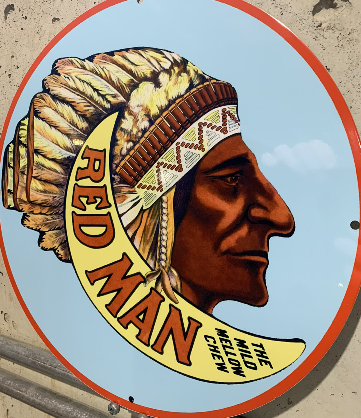 Vintage Style Red Man Chew Tobacco Metal Heavy Quality Sign