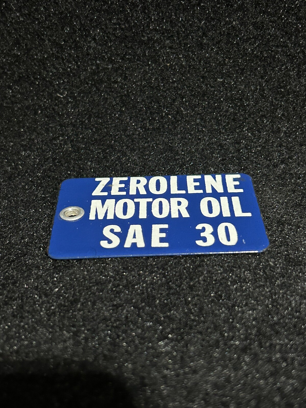 Original Zerolene Motor Oil SAE 30 Porcelain Barrel Tag Sign B2