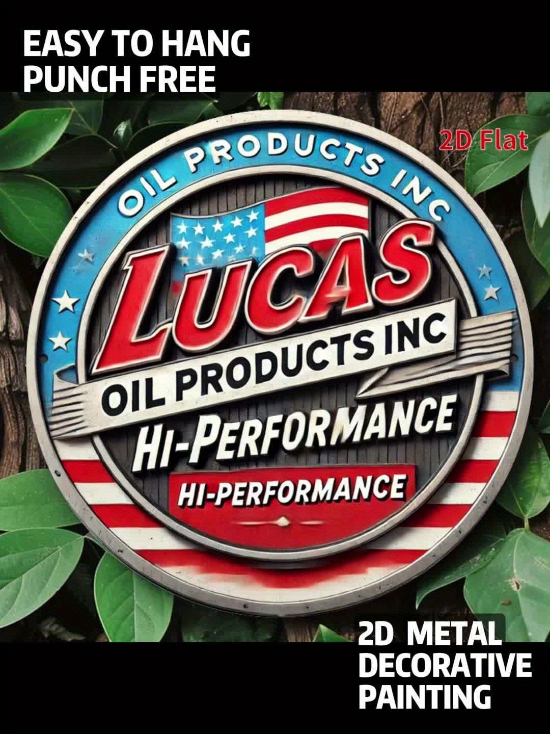 Kexle Lucas Oil Logo Tin Metal Signs for Garage Auto Shop Gas Vintage Advertisin