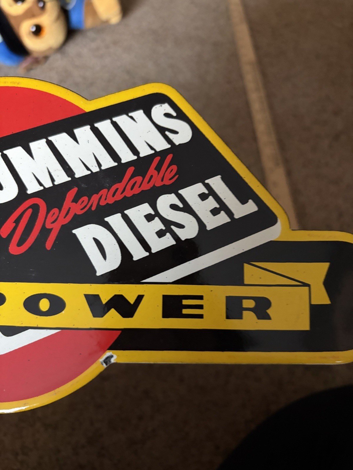 Porcelain Cummins Dependable Diesel Power Sign