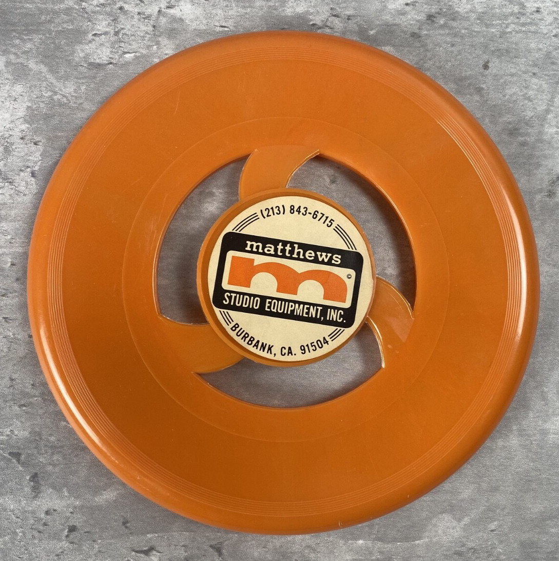 VTG 80s Matthews Studio Equipment Promotional 8″ Frisbee Orange Mark II Ind Inc