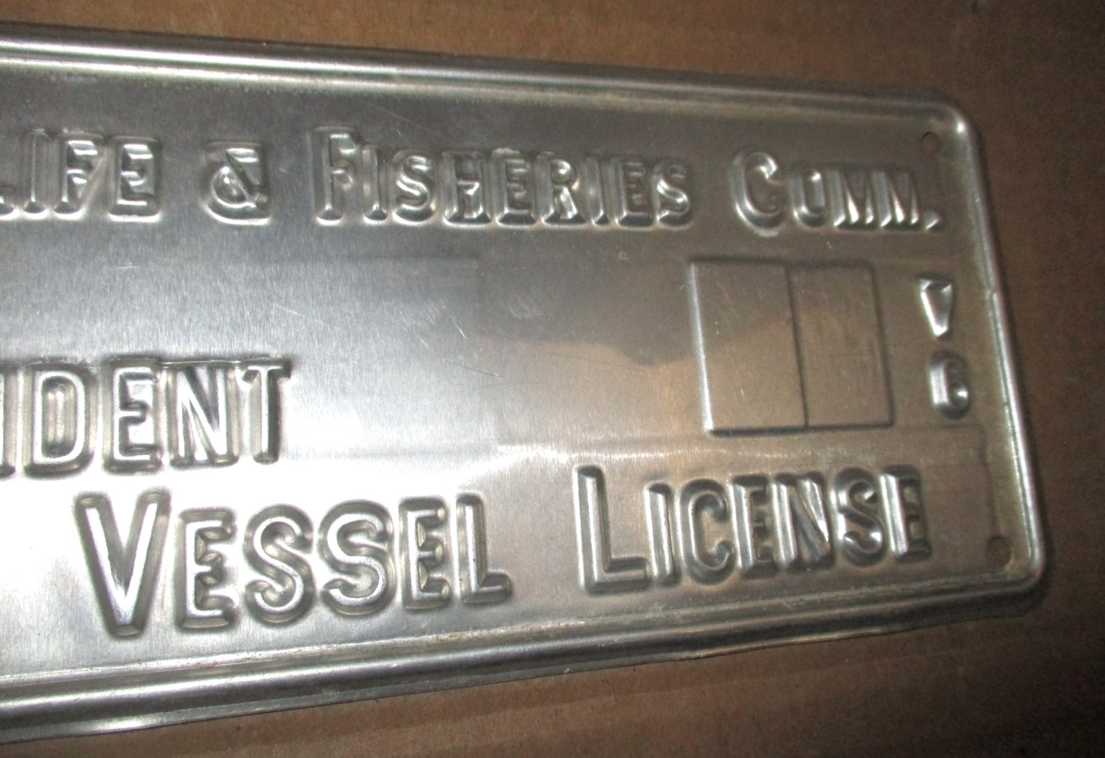FISH VESSEL License TAG PLATE – LOUISIANA 1976- Wild Life Fisheries VINTAGE SIGN