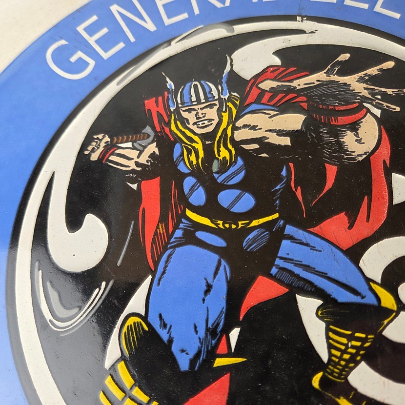 Vintage General Electric Sign – Thor Marvel Gas Auto Shop Pump Porcelain Sign