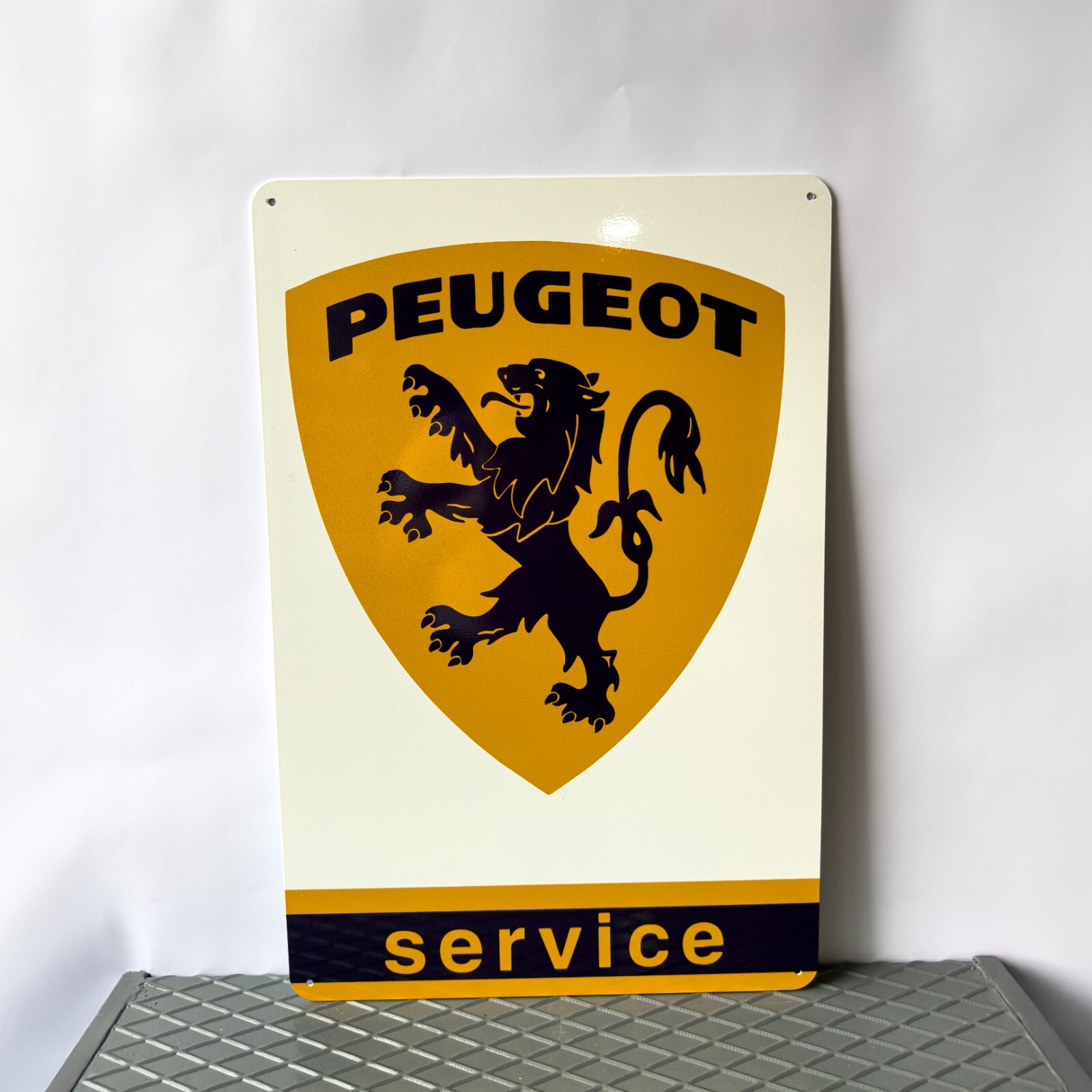 Vintage Peugeot Service Retro French Car Garage Sign – XXL 24″x16″ (60×40 cm)