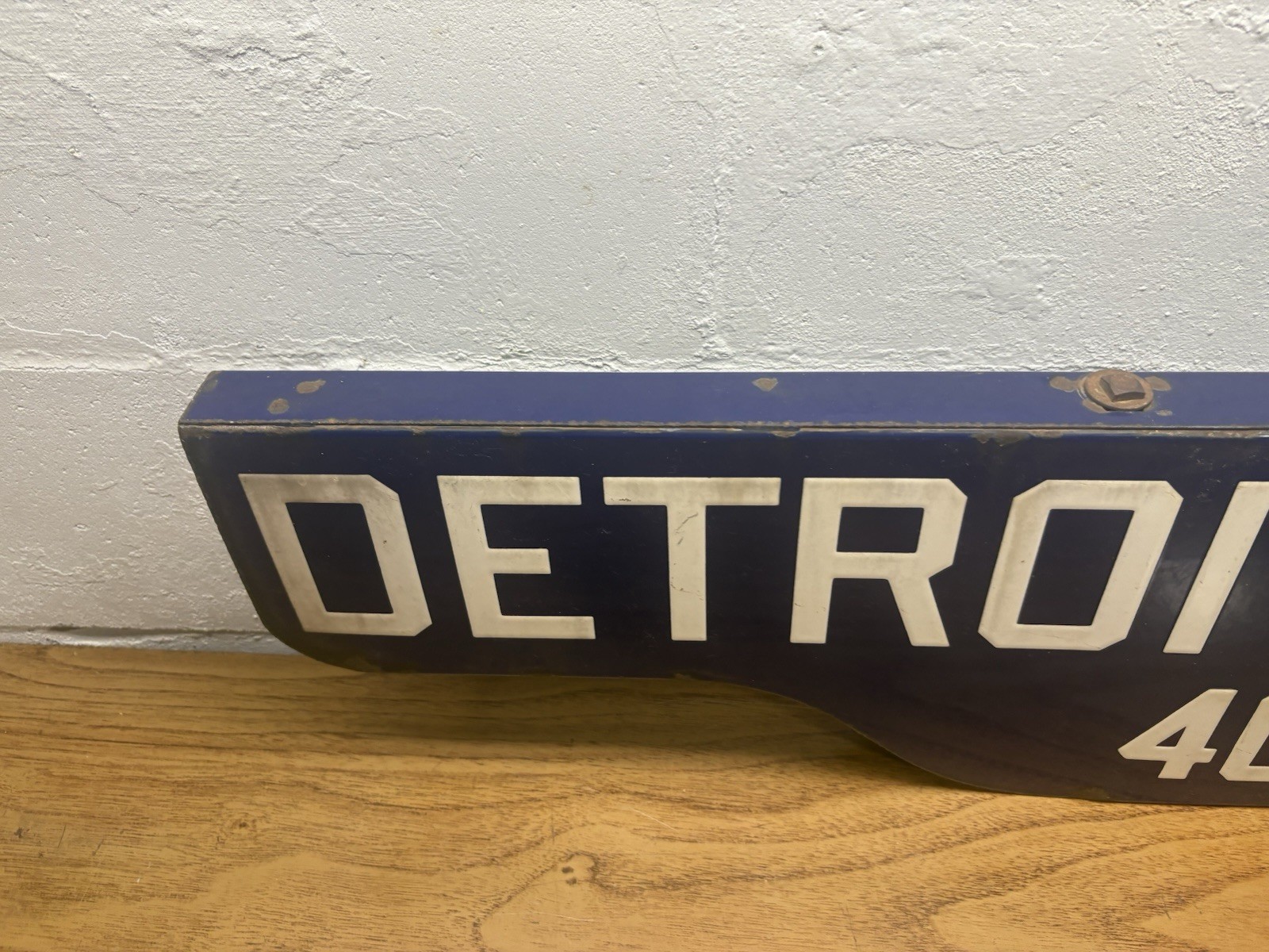 vintage porcelain sign original Street Sign Detroit St 1940’s/50’s Original