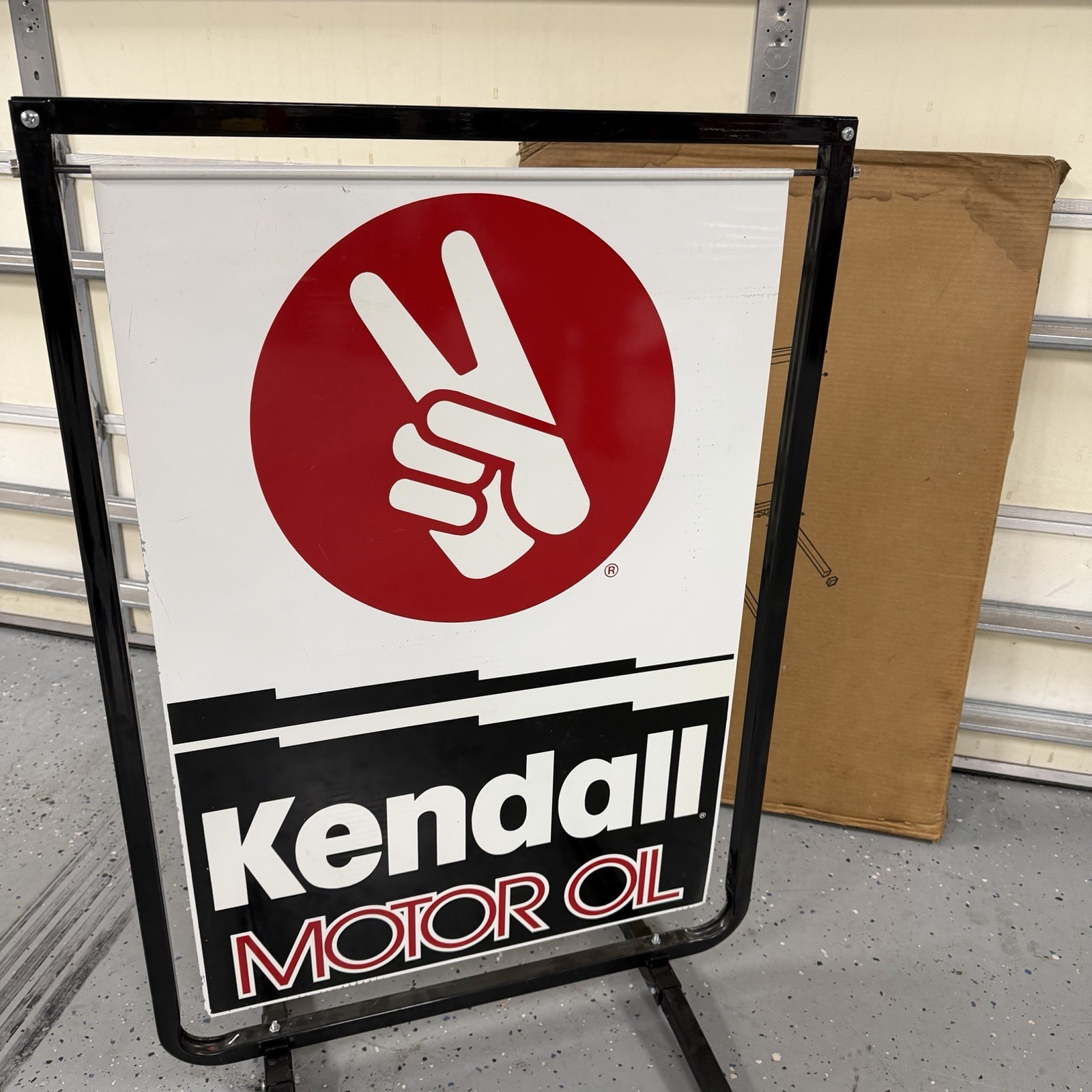 Vtg Kendall Motor Oil Service Station Curb Driveway Sign SEALED NEW-READ DESC.