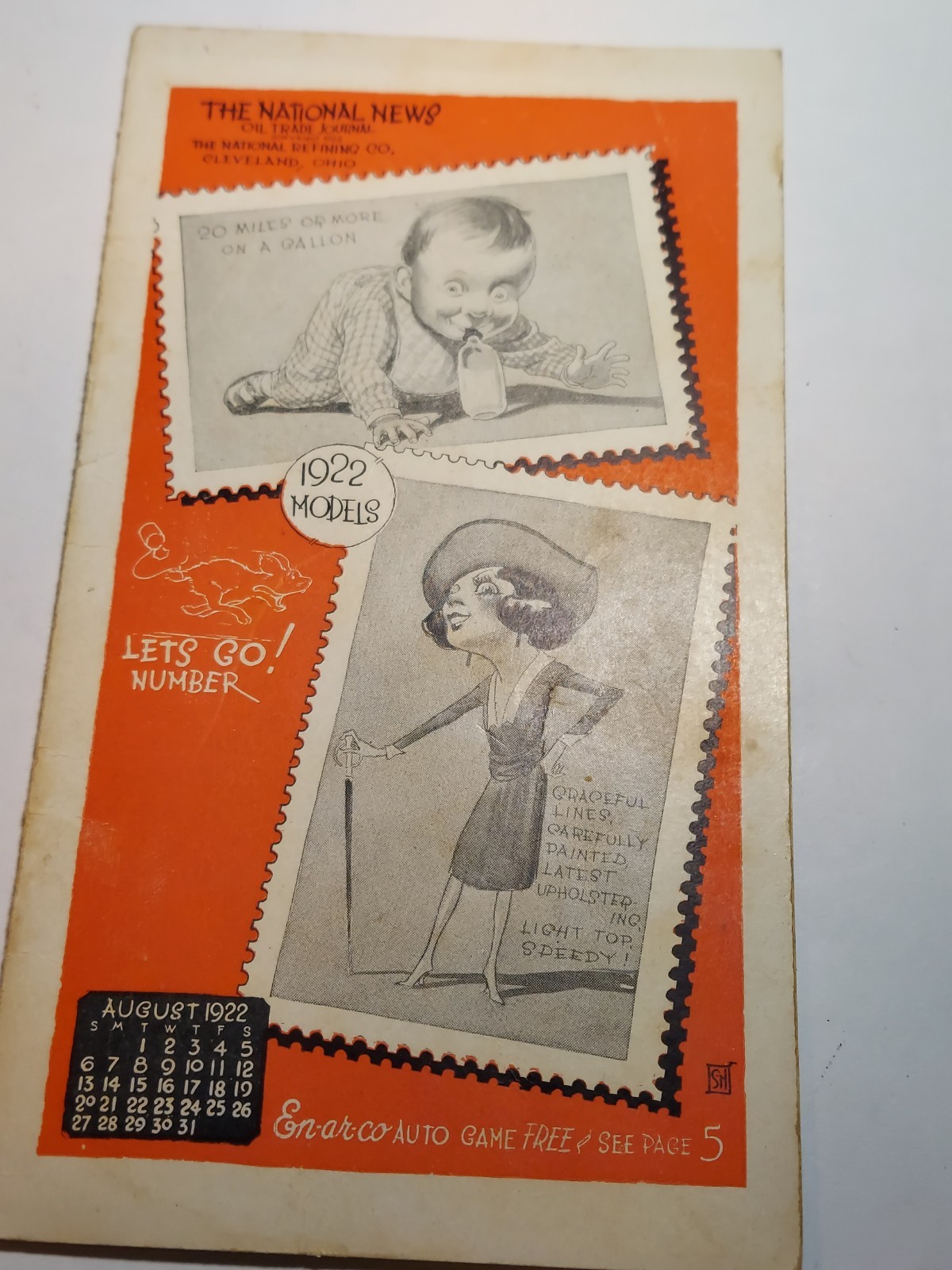 1922 En-Ar-Co Motor Oil Advertising National News Booklet Enarco Refinery