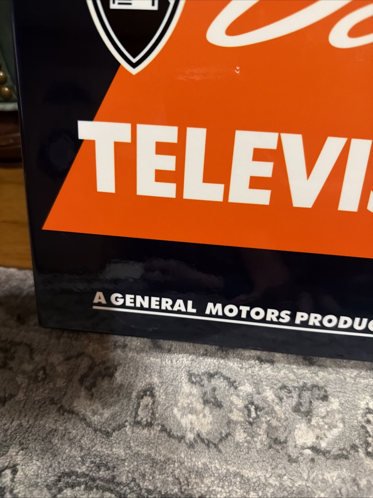 Vintage Style Delco Radio Gm United Service Motors Flange Advertising Sign