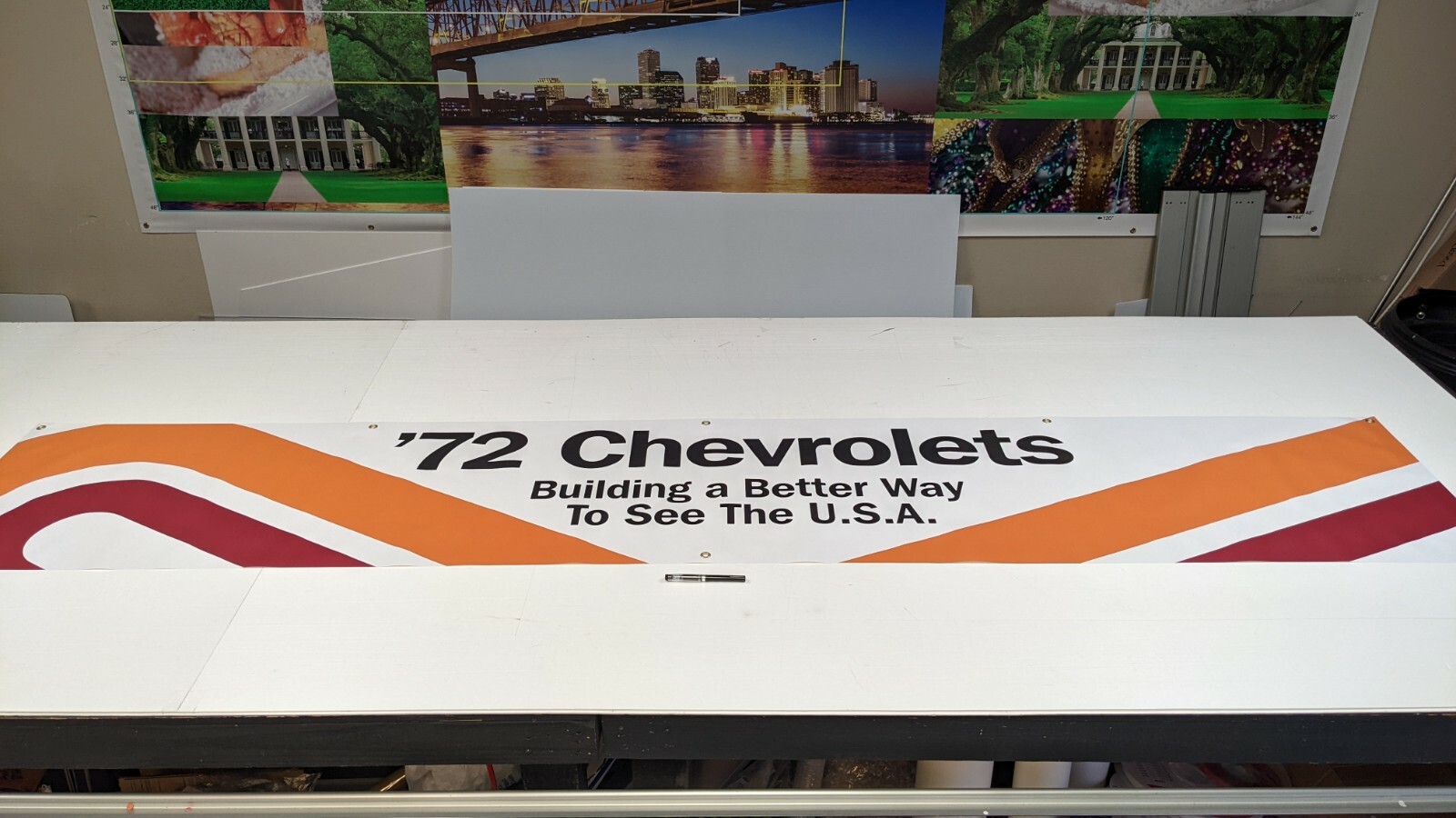 Chevrolet 72 1972 Large Vintage Style Dealer Promo Display Banner Chevy