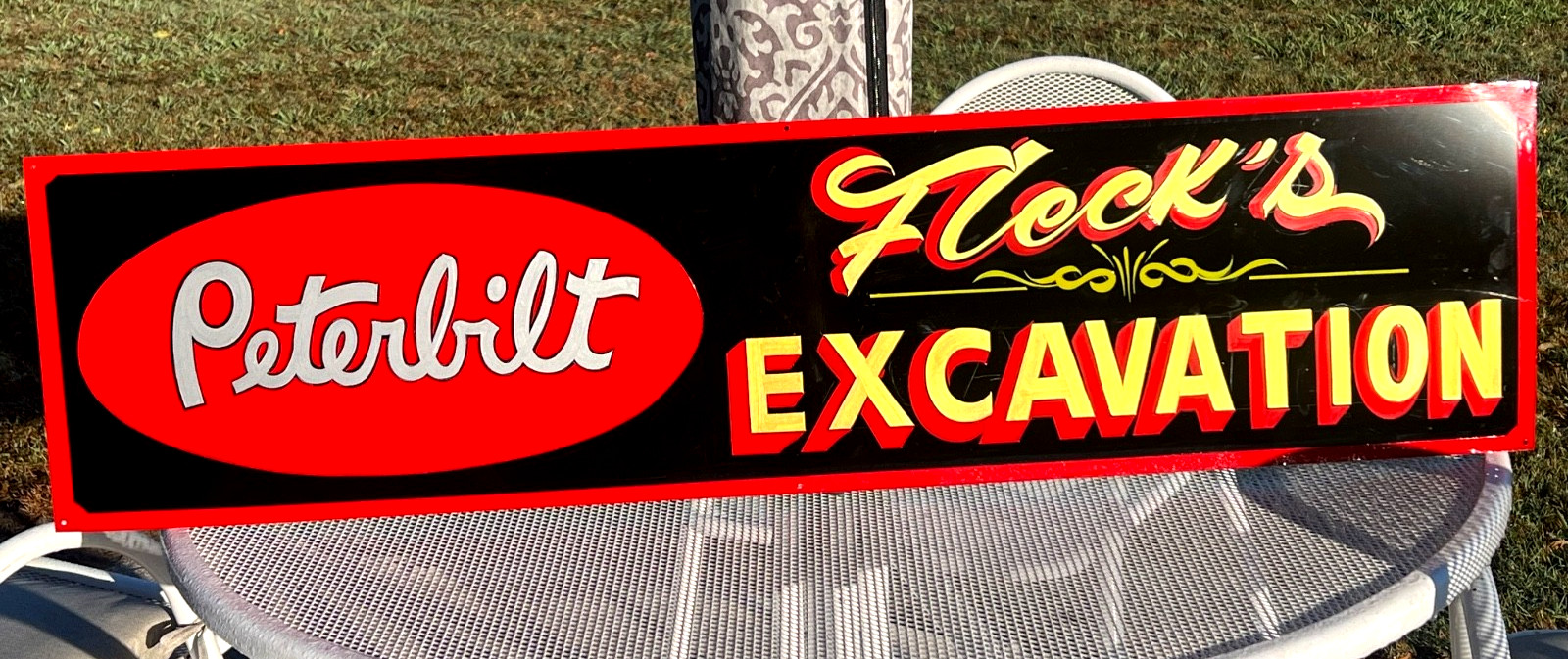 LG 40″ CUSTOM ORDER A HAND PAINTED PETERBILT BUSINESS Excavation Name Truck Sign