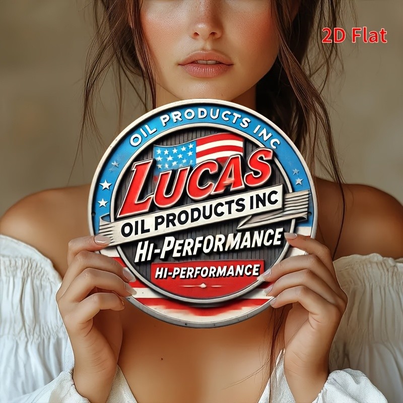 Kexle Lucas Oil Logo Tin Metal Signs for Garage Auto Shop Gas Vintage Advertisin