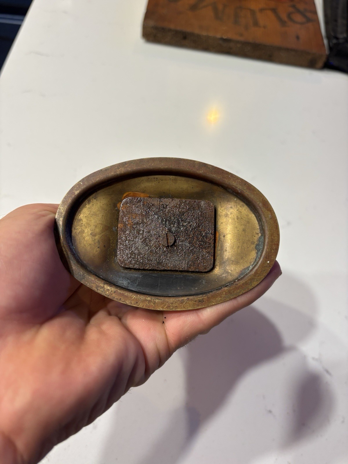 1940S Salesman Desk Thermometer, Fort Worth, Texas Brass