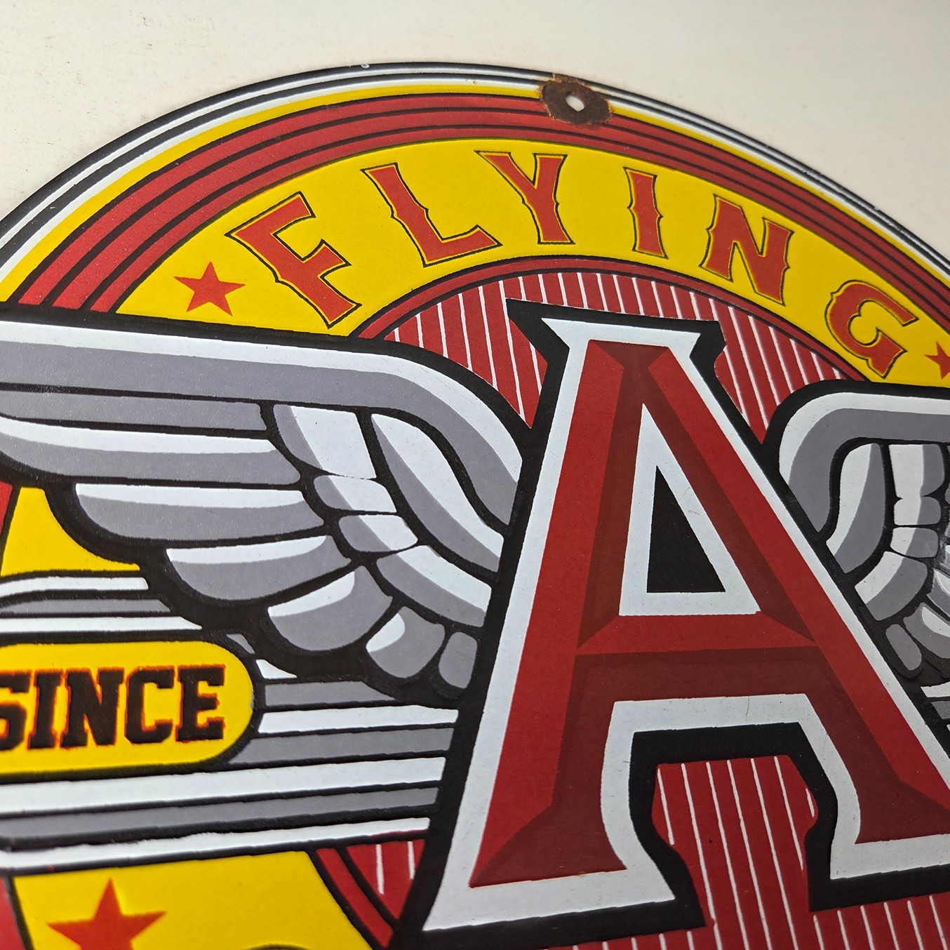 Vintage Flying A Gasoline Sign – Gas Oil Service Station Pump Advertising Sign