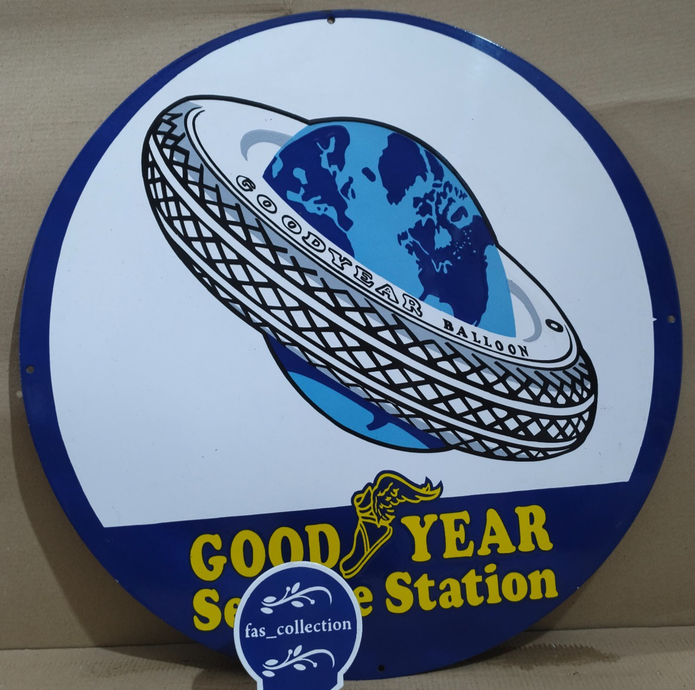 Good year Service Station porcelain Enamel Sign 30 x 30 Inches 1 Sided