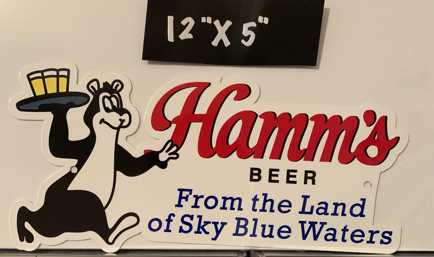 Hamm’s Bear Porcelain Like Metal Sign Beverage Beer Station Service Bar Gas Oil
