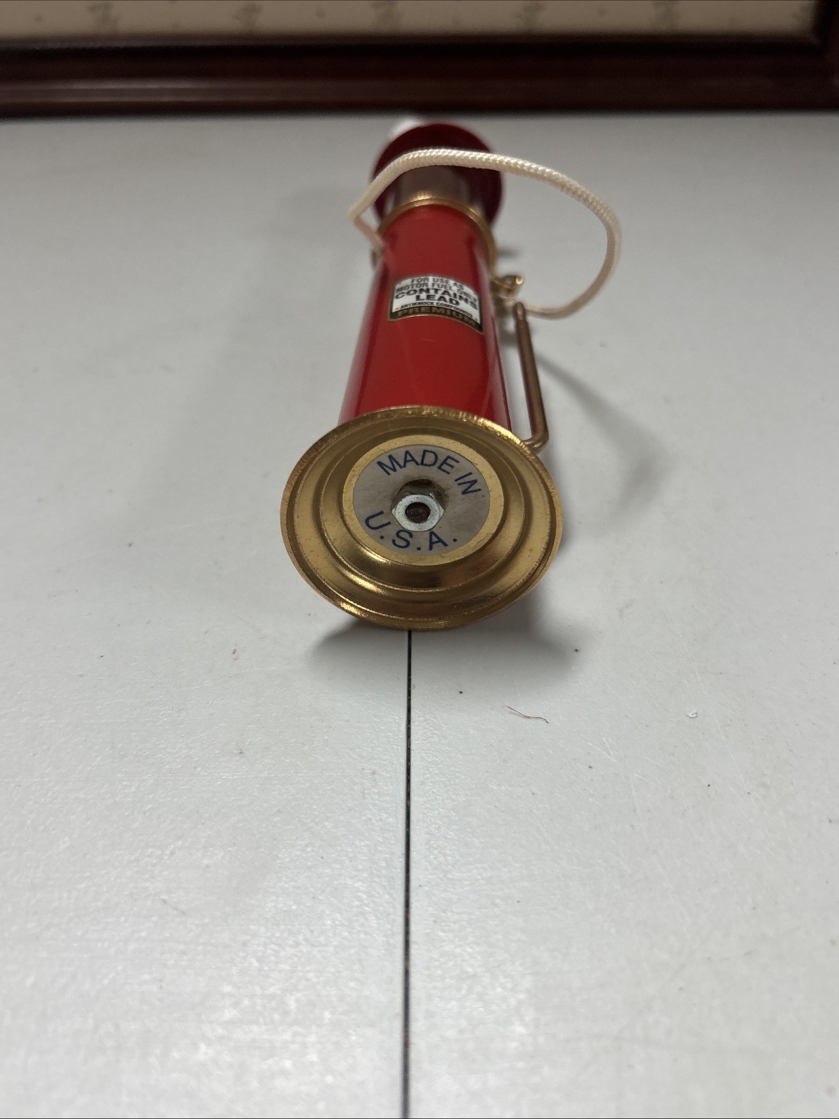 Vintage Red Crown Visible Gas Pump Miniature Replica Model, Made In The Usa