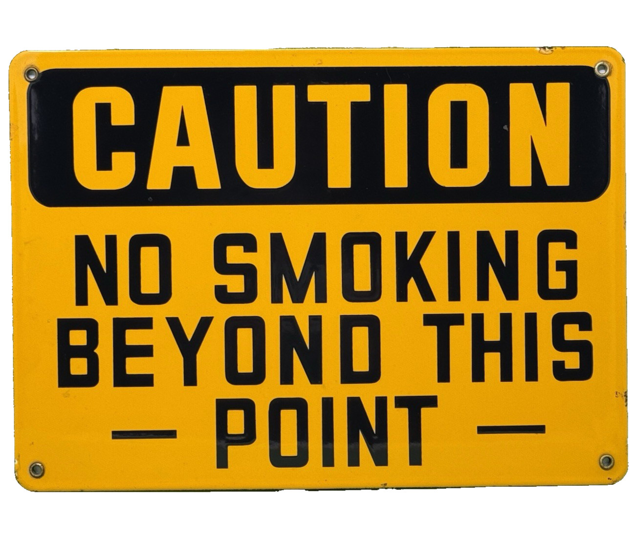 VINTAGE CAUTION NO SMOKING PORCELAIN SIGN SERVICE STATION GAS OIL REST ROOM