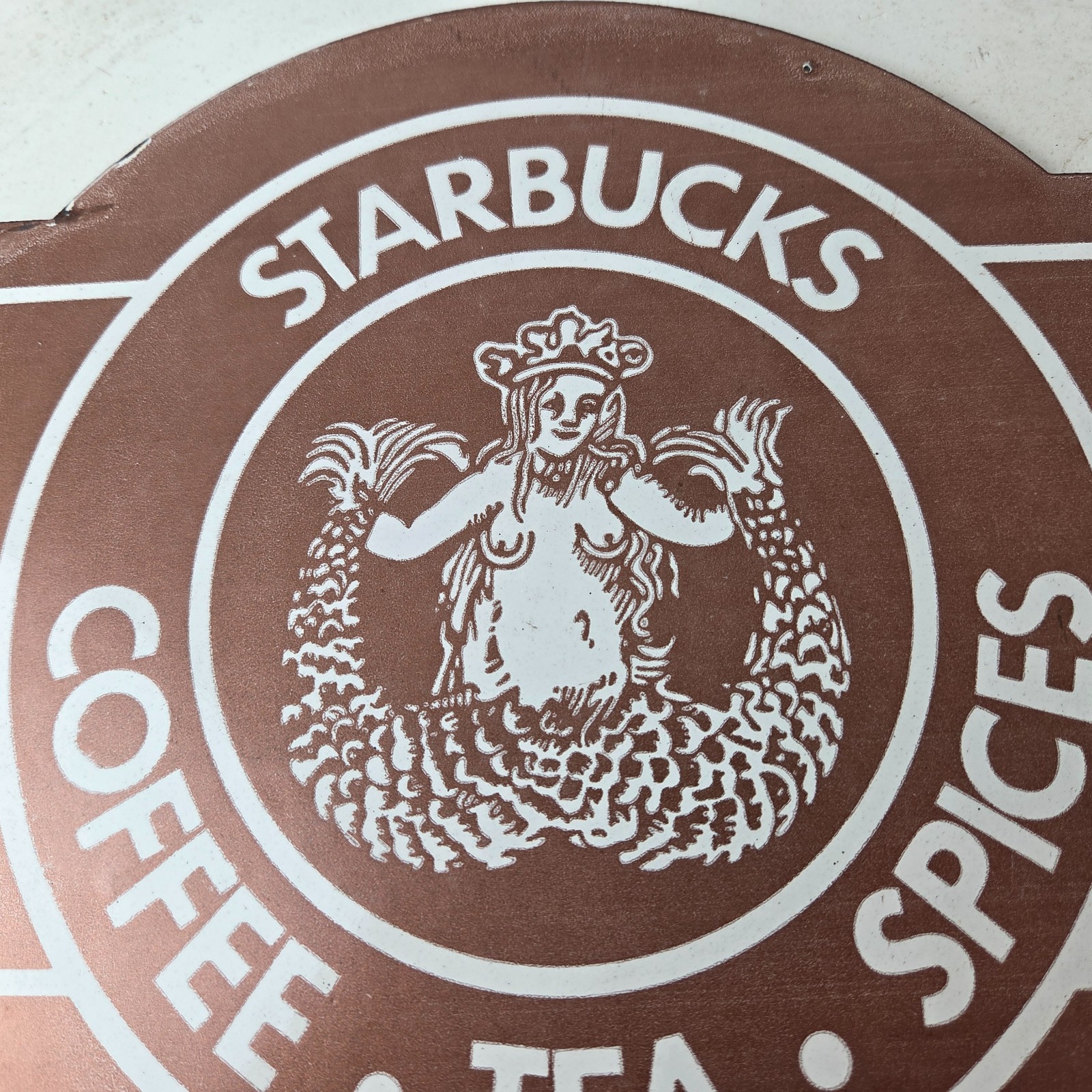 Vintage Starbucks Sign – Coffee Tea Spices Beverage Gas Pump Porcelain Ad Sign